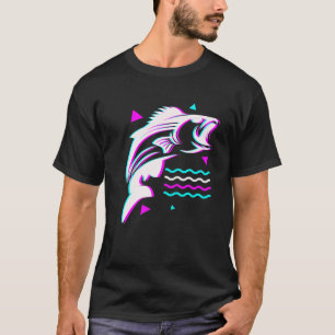 Fischfang Vaporwave Bass Fish Ästhetische Glit T-Shirt