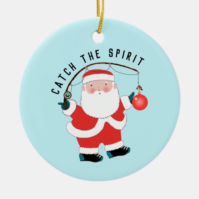 Fischfang Weihnachtskollektiv Keramik Ornament (Vorne)