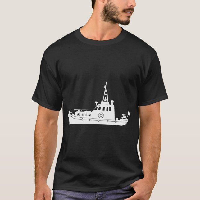 Fischfangschlepper Silhouette T-Shirt (Vorderseite)
