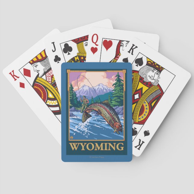 Fischfangszene - Wyoming Spielkarten (Rückseite)