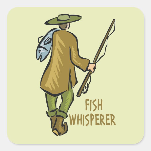 Fischflüsterer Quadratischer Aufkleber (Vorderseite)