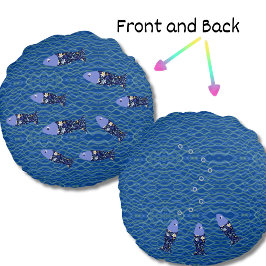 Fischfresser Fischer Seehunde Rundes Kissen