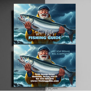 Fischführer Fischer Fisch See Ozean Visitenkarte