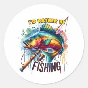 Fischgeschenk, das ich lieber fischen würde runder aufkleber