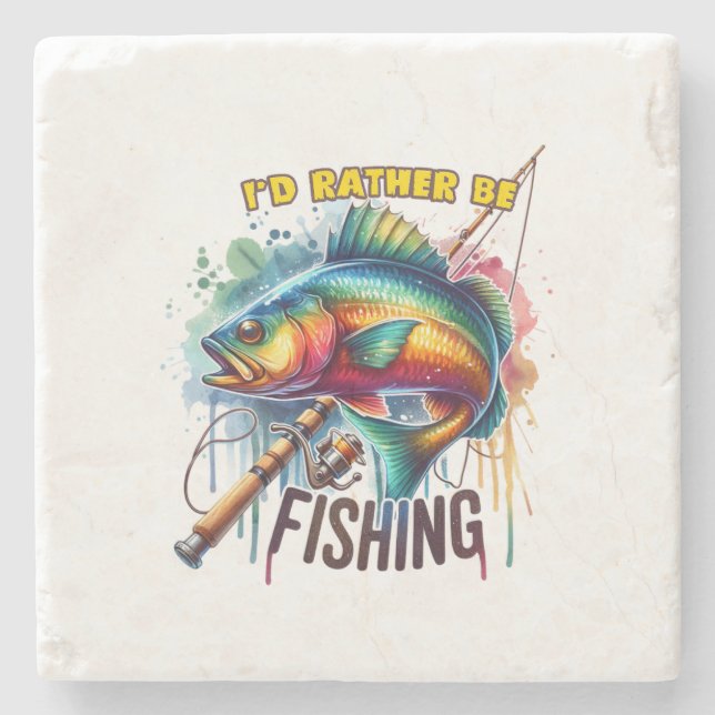 Fischgeschenk, das ich lieber fischen würde steinuntersetzer (Vorderseite)