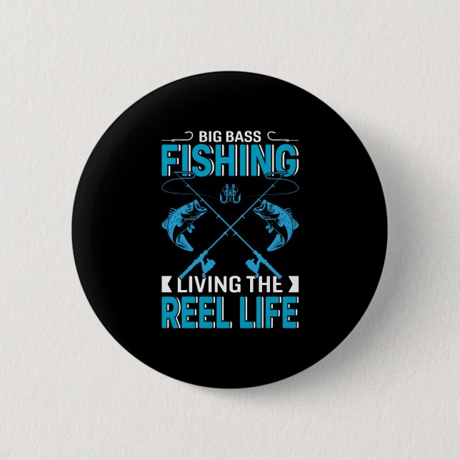 Fischgeschenk Großer Fischfang Leben Button (Vorderseite)