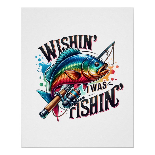 Fischgeschenk wünschend, ich fische poster (Vorderseite)