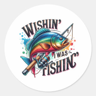 Fischgeschenk wünschend, ich fische runder aufkleber