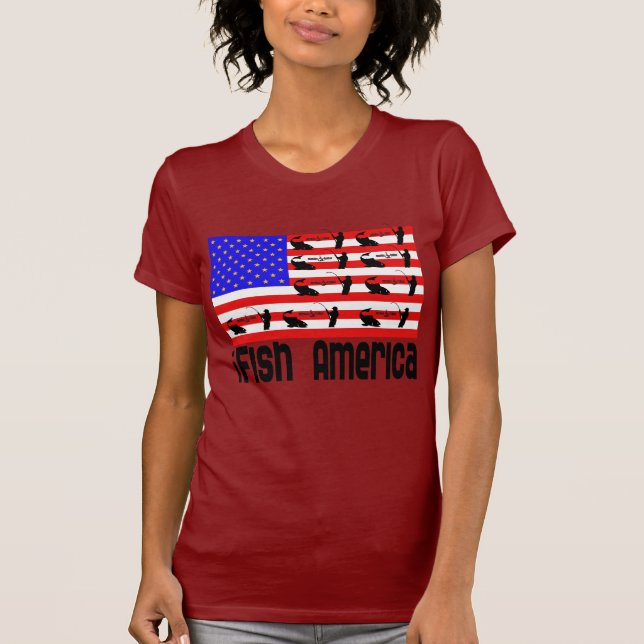 Fischgeschenke Amerika T-Shirt (Vorderseite)