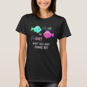 Fischgeschlecht zeigt Niedliche rosa und blaue Fis T-Shirt