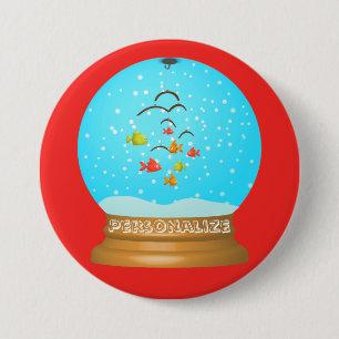 Fischglas Schneekugel süß rot blau wunderlich  Button