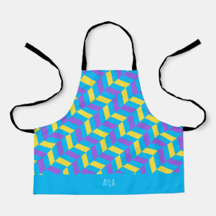 Fischgräten-Gelb-Violett-Minimal-Muster Schürze
