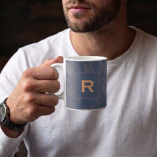 Fischgräten-K Chevron-Muster Retro Blau Persönlich Kaffeetasse