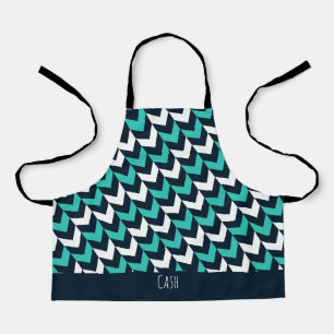 Fischgrätenmuster Navy Blau Minimales Muster Schürze