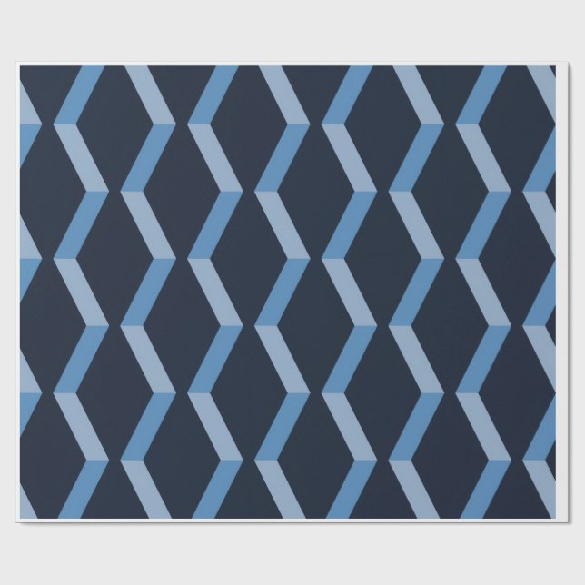 Fischgrätmuster Blaue Nahtlose Muster Geschenkpapier (Flach)