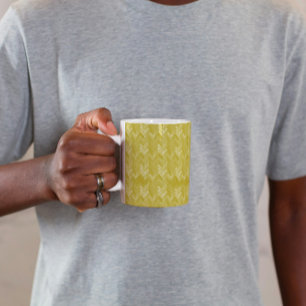 Fischgrätmuster Chevron Vintage Gold Kaffeetasse