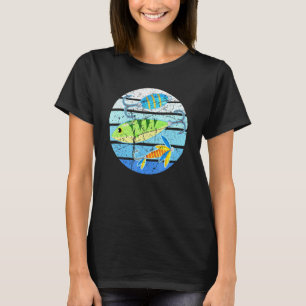 Fischhaken Fischen Lure gestört Retro Sunset Fis T-Shirt