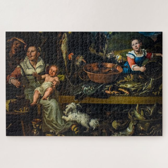 Fischhändler von Vincenzo Campi Painting (Horizontal)
