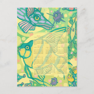 Fischkalender 2022 Unterwassertiere im Meer Postkarte