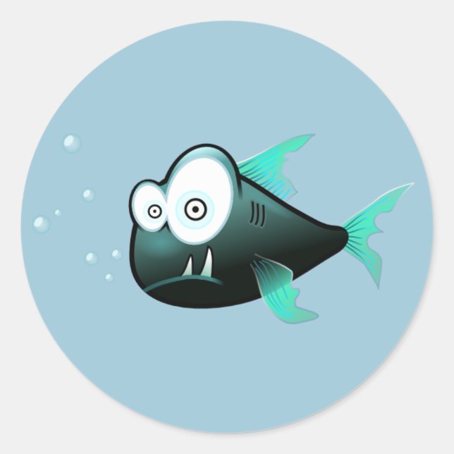 Fischkleber Runder Aufkleber (Vorderseite)