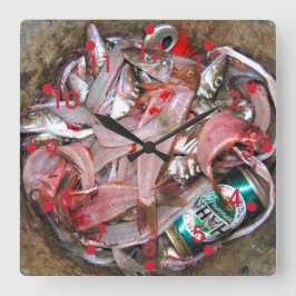 Fischklemme Quadratische Wanduhr