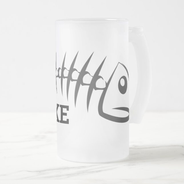 Fischknochen Mattglas Bierglas (VorderseiteRechts)