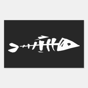 Fischknochen Rechteckiger Aufkleber