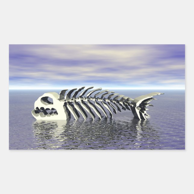 Fischknochen Rechteckiger Aufkleber (Vorderseite)