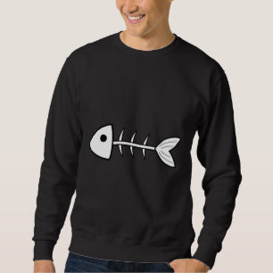 Fischknochen weiß sweatshirt