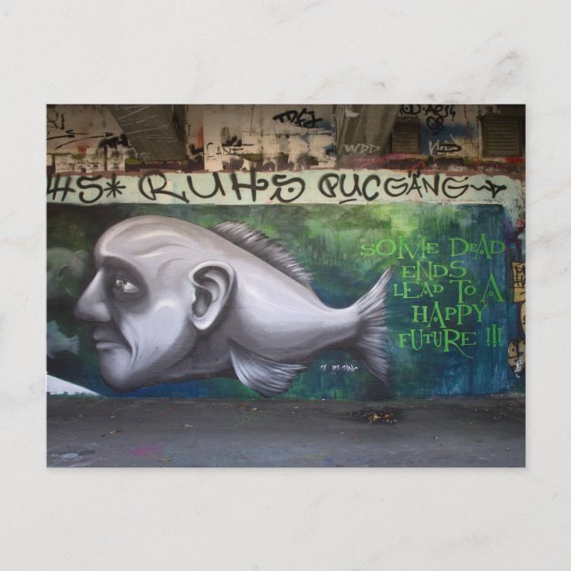 Fischköpfe Postkarte (Vorderseite)
