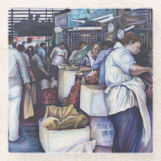 Fischkopfsuppe, Singapur Glasuntersetzer (Vorderseite)