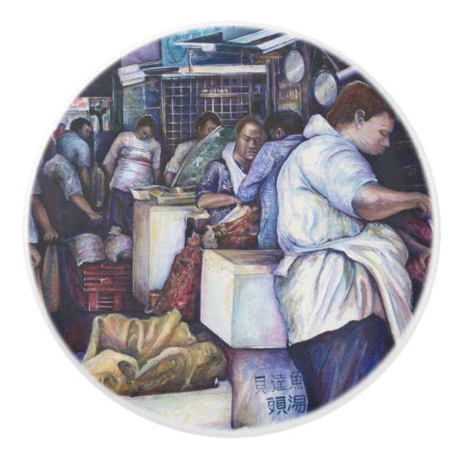 Fischkopfsuppe, Singapur Keramikknauf (Vorderseite)