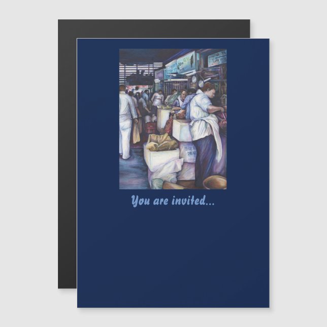 Fischkopfsuppe, Singapur Magneteinladung (Vorne/Hinten)