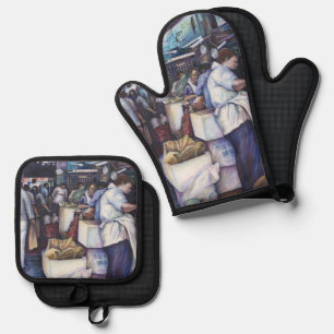 Fischkopfsuppe, Singapur Ofenhandschuh & Topflappen-Set