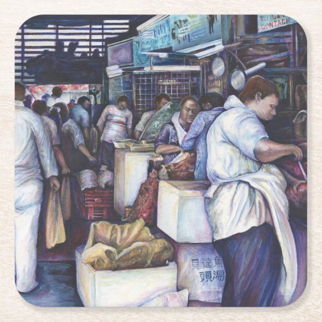 Fischkopfsuppe, Singapur Rechteckiger Pappuntersetzer (Vorderseite)