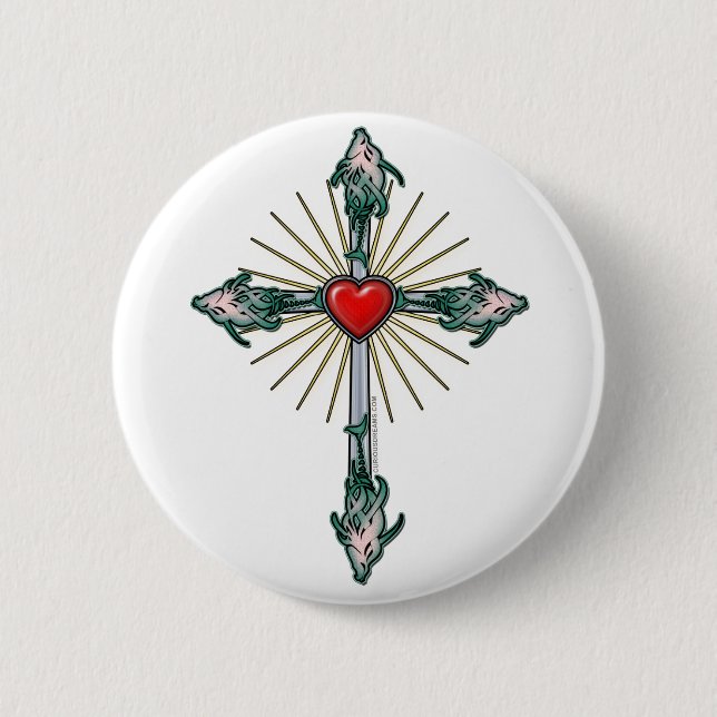 Fischkreuz Button (Vorderseite)