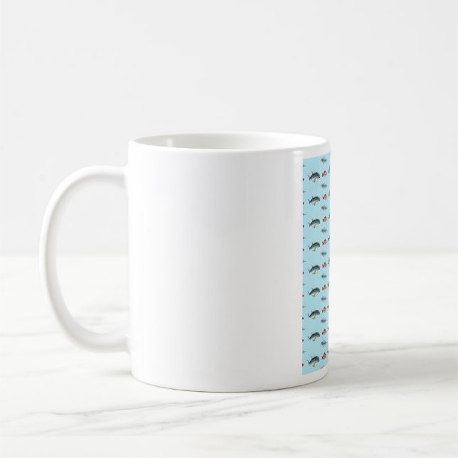 Fischkunst Blaues Muster Kaffeetasse (Links)