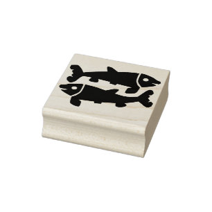 Fischkunst-Briefmarke Gummistempel