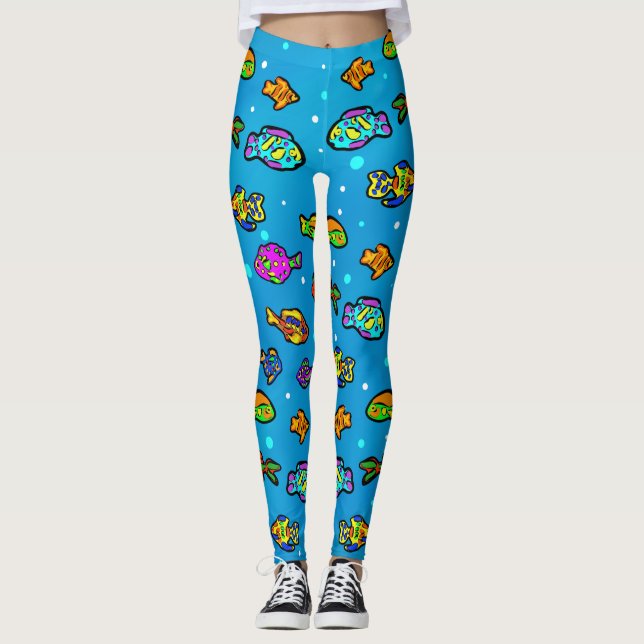 Fischkunst Leggings (Vorderseite)