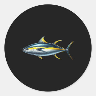Fischliebhaber Fisch Grafikdesign Gelbflossen-Thun Runder Aufkleber