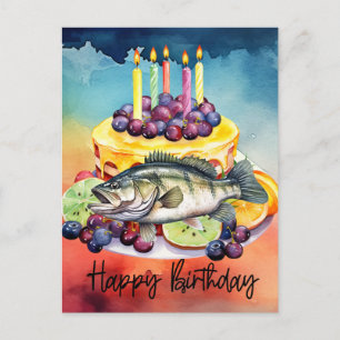 Fischliebhaber Geburtstag angeln  Postkarte