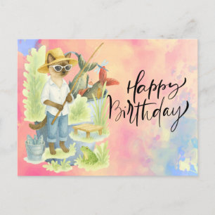 Fischliebhaber Geburtstag mit Fischwasser Postkarte