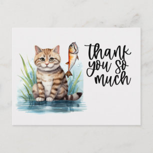 Fischliebhaber Katze ist Fischerei Postkarte