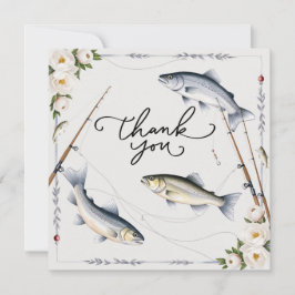 Fischliebhaber Vielen Dank mit Fisch und Blume Dankeskarte