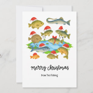 Fischliebhaber Weihnachtsfeiertag mit Santa Fish Feiertagskarte