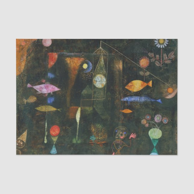 Fischmagie, Paul Klee Abstrakte Kunst Seidenpapier (Vorderseite)