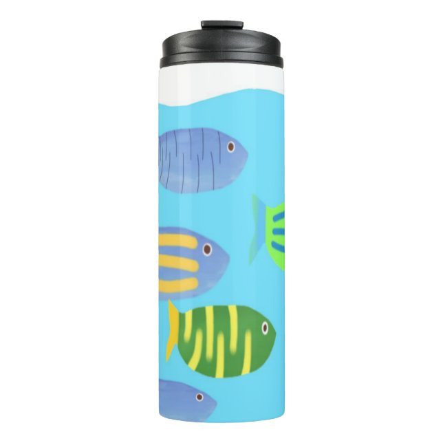 Fischmalerei Thermosbecher (Vorderseite)