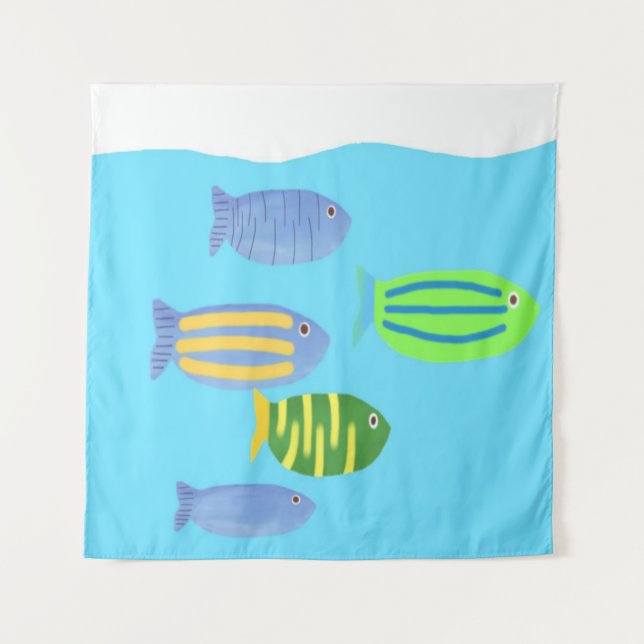 Fischmalerei Wandteppich (Vorderseite)