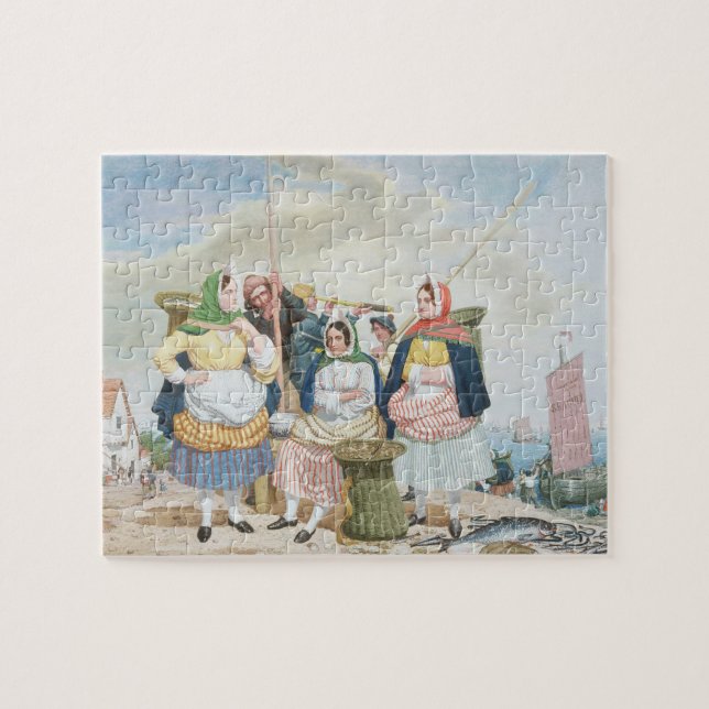 Fischmarkt durch das Meer, c.1860 (Öl auf (Horizontal)