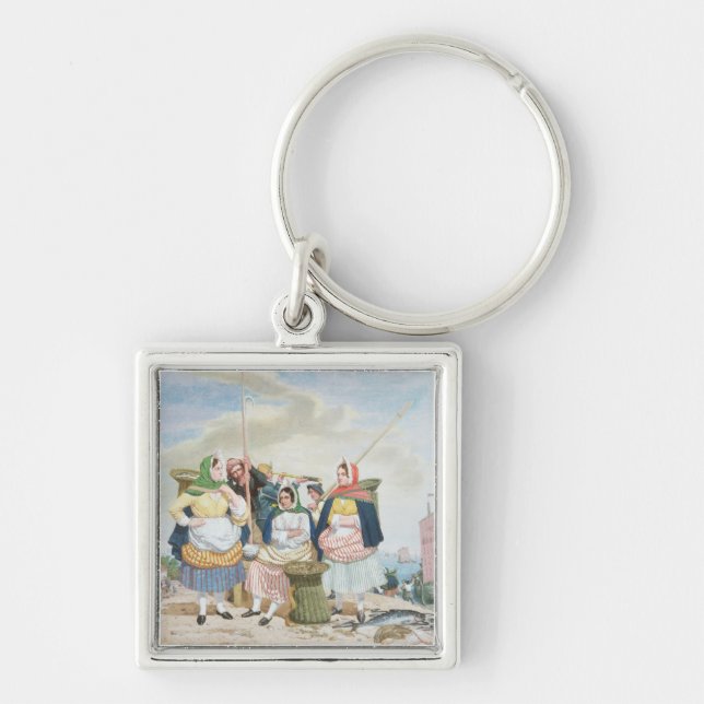 Fischmarkt durch das Meer, c.1860 (Öl auf Schlüsselanhänger (Vorne)